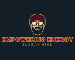 Hipster Guy Glasses logo design