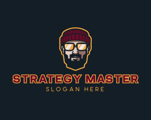 Hipster Guy Glasses logo design