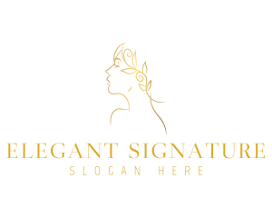 Elegant Gold Woman logo design