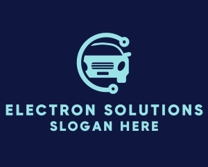 Electronic Blue Car logo design