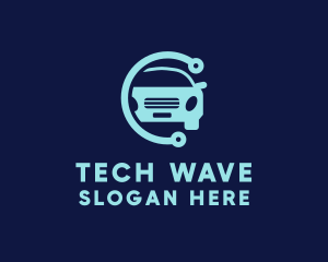 Electronic Blue Car logo design