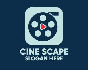 Video Cinema Reel Play App logo design