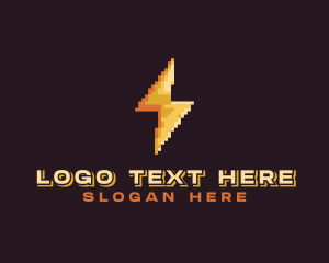 Lightning Bolt Pixelated logo