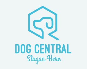 Blue Dog Veterinary Outline logo design