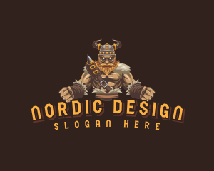 Nordic Viking Warrior logo design