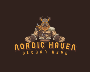 Nordic Viking Warrior logo