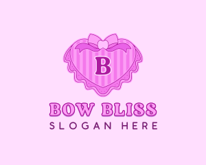 Feminine Ribbon Heart logo design