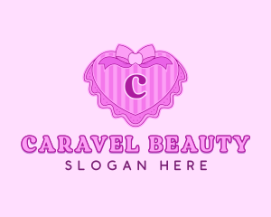 Feminine Ribbon Heart logo design