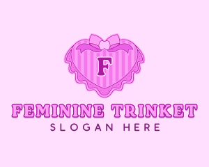 Feminine Ribbon Heart logo design