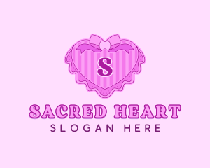 Feminine Ribbon Heart logo design