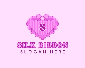 Feminine Ribbon Heart logo design