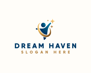 Human Goal Achiever logo design