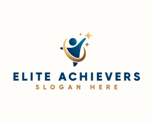 Human Goal Achiever logo design