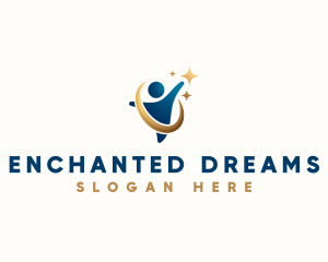 Human Goal Achiever logo design