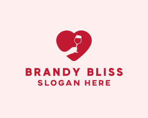 Heart Wine Tasting logo design