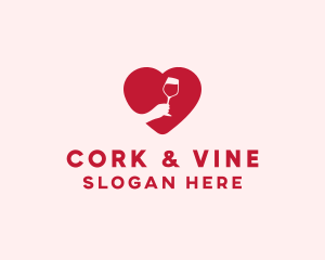 Heart Wine Tasting logo design