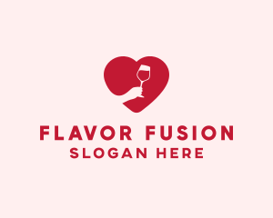 Heart Wine Tasting logo design