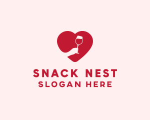 Heart Wine Tasting logo design