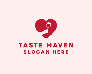 Heart Wine Tasting logo design