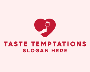 Heart Wine Tasting logo design