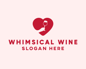 Heart Wine Tasting logo design