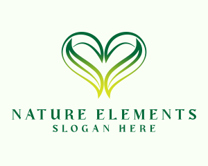 Nature Heart Leaf  logo design