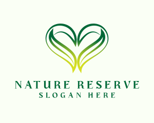 Nature Heart Leaf  logo design