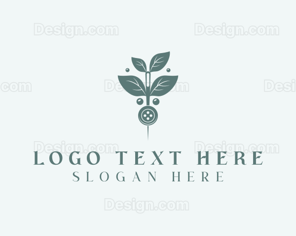 Leaf Thread Sewing Button Logo