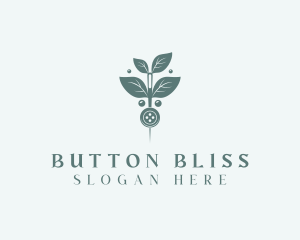 Leaf Thread Sewing Button logo design