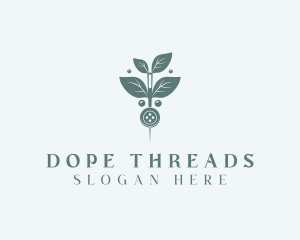 Leaf Thread Sewing Button logo design