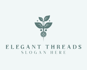 Leaf Thread Sewing Button logo design