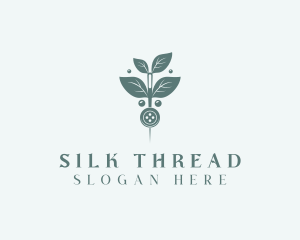 Leaf Thread Sewing Button logo design