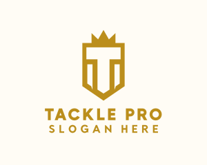 Crown Shield Letter T logo design