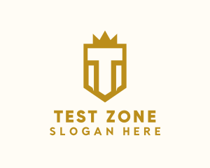 Crown Shield Letter T logo design