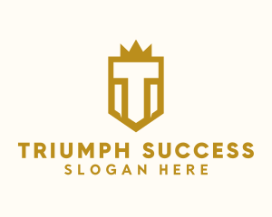 Crown Shield Letter T logo design