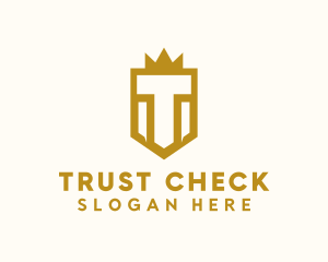 Crown Shield Letter T logo design