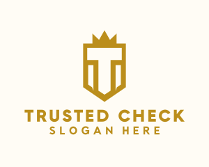 Crown Shield Letter T logo design