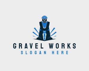 Jackhammer Construction Digger logo design