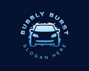 Auto Wash Detailing Bubbles logo design