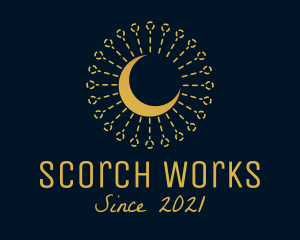 Gold Moon Ornament  logo design