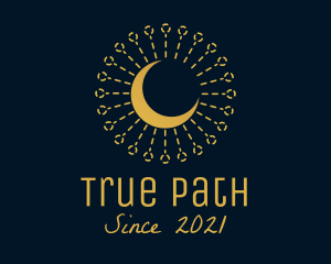 Gold Moon Ornament  logo design