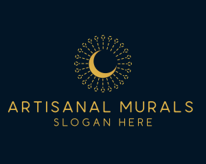 Gold Moon Ornament  logo design