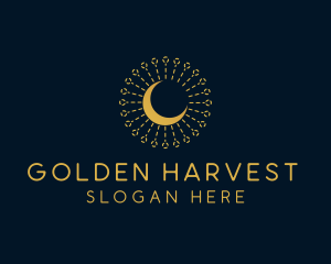 Gold Moon Ornament  logo design