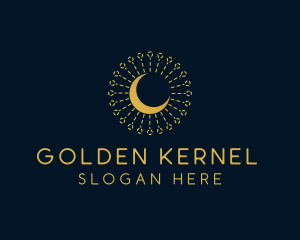 Gold Moon Ornament  logo design