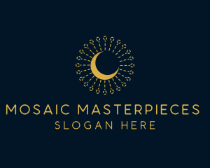 Gold Moon Ornament  logo design