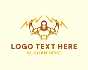 Lightning Bodybuilder Muscle logo