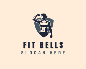 Woman Fitness Shield logo design