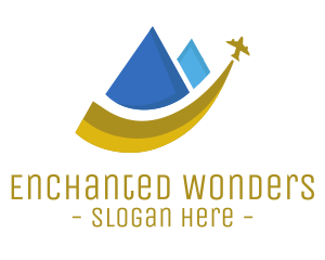 Mountain Airplane Travel logo design