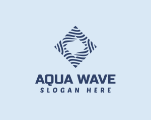 Water Diamond Wave logo design