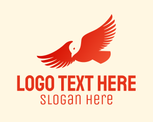Soaring - Orange Flying Eagle logo design